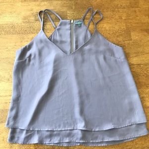 V- Neck Purple Tank Top